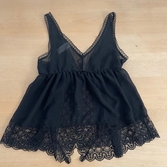 In bloom by Jonquil black baby doll camisole sheer lace with bow size medium - Picture 8 of 8
